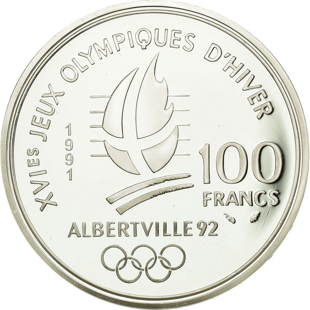 Moneta, Francja, 100 Francs, 1991, MS(65-70), Srebro, KM:995, Gadoury:C20