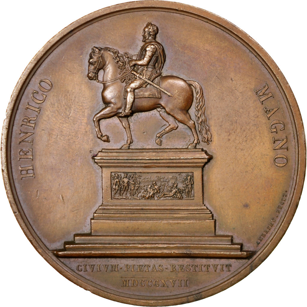 Frankreich, Medal, Louis XVIII, Politics, Society, War, Andrieu, VZ, Bronze