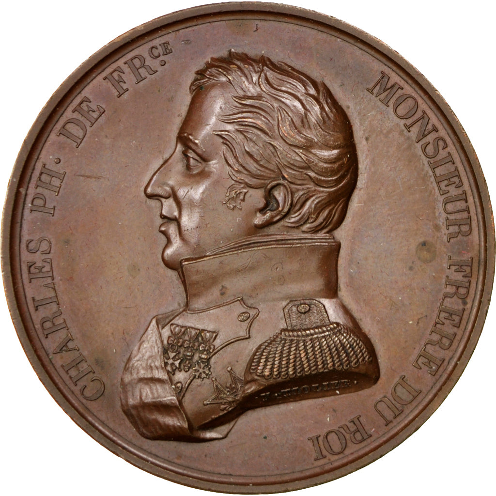 Frankrijk, Medal, Louis XVIII, Politics, Society, War, Tiolier, PR+, Bronze
