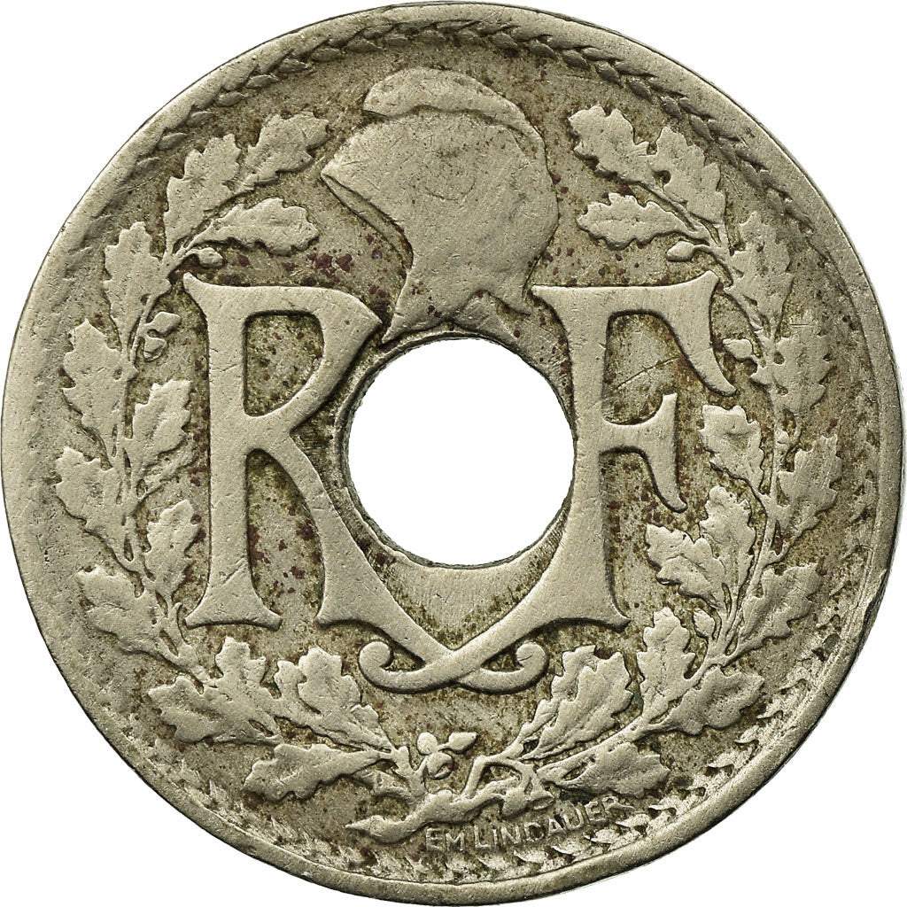 Moneda, Francia, Lindauer, 10 Centimes, 1917, Paris, BC+, Cobre - níquel