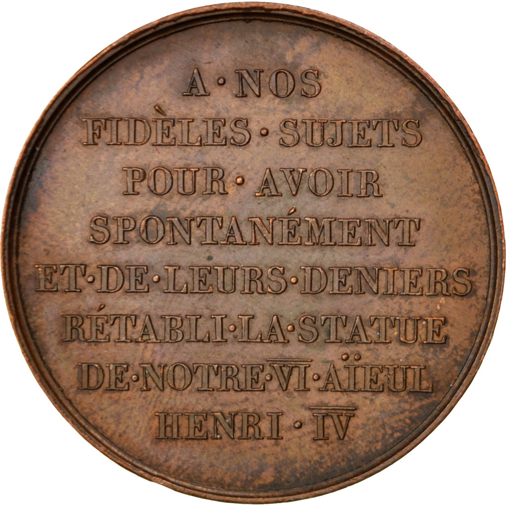 Francja, Medal, Ludwik XVIII, Historia, Gayrard, AU(50-53), Miedź