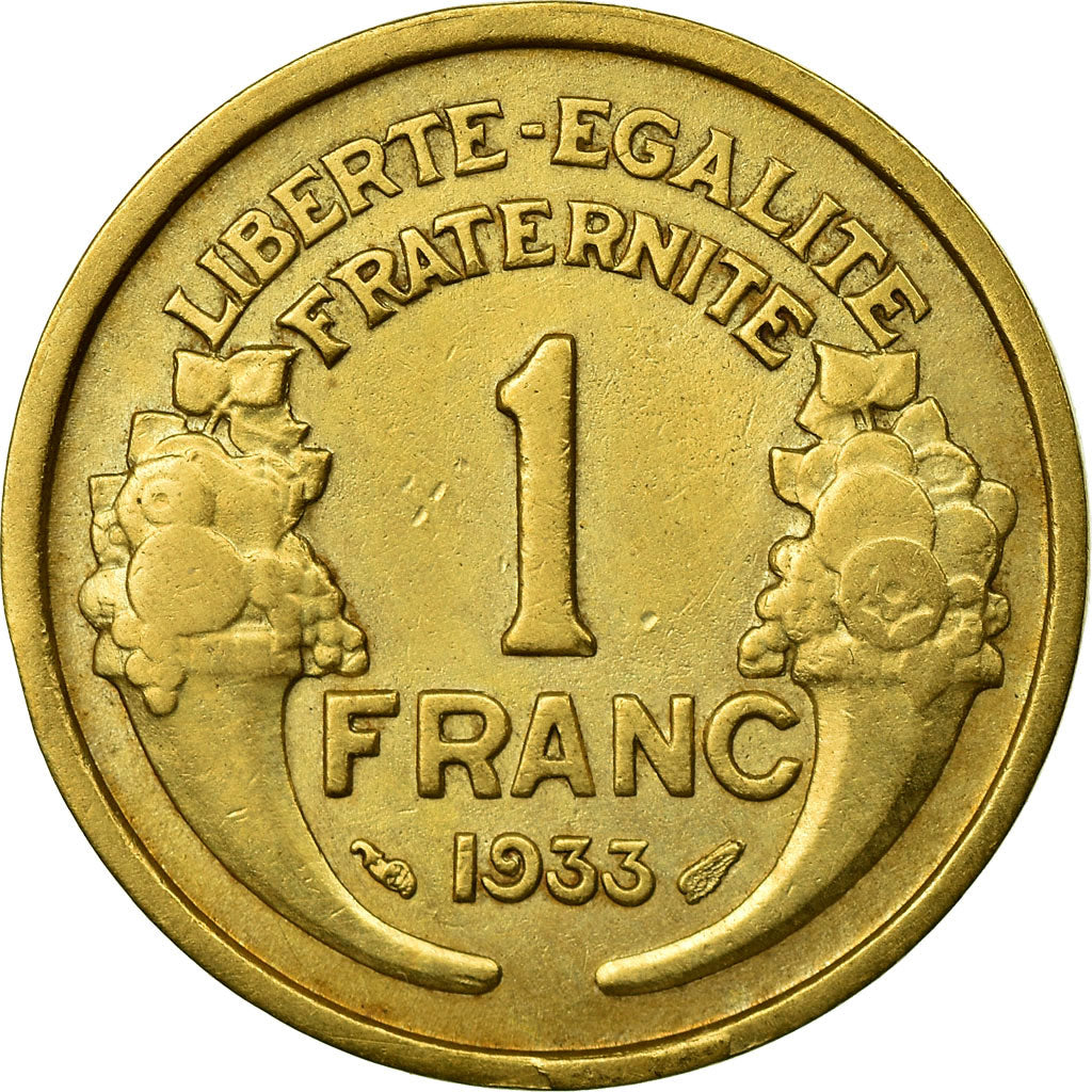 Moneta, Francia, Morlon, Franc, 1933, Paris, MB+, Alluminio-bronzo, KM:885