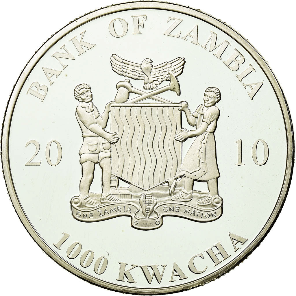 Moneta, Zambia, 1000 Kwacha, 2010, British Royal Mint, MS(65-70), Srebro, KM:199