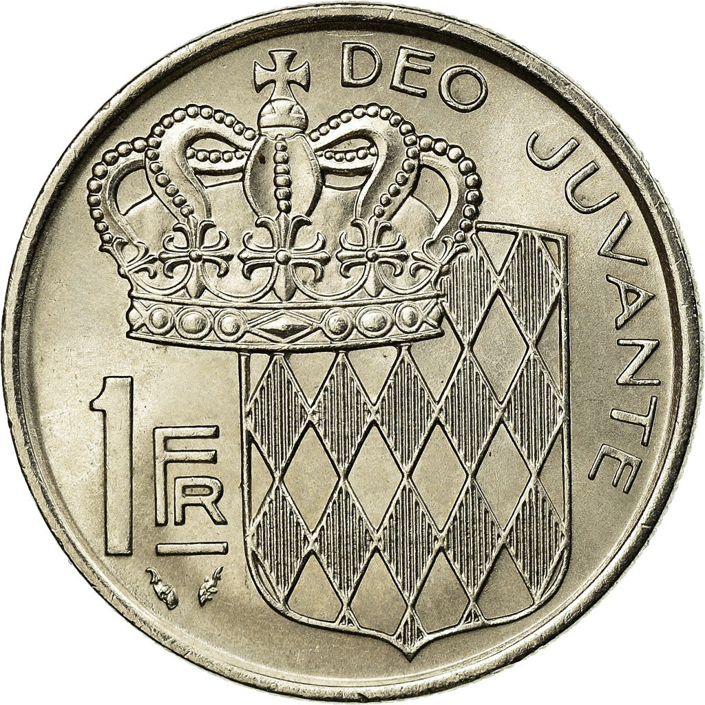 Moeda, Mónaco, Rainier III, Franc, 1975, AU(55-58), Níquel, KM:140, Gadoury:MC