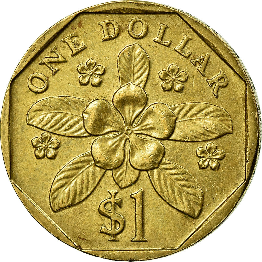 Moneta, Singapur, Dollar, 1997, Singapore Mint, EF(40-45), Aluminium-Brąz