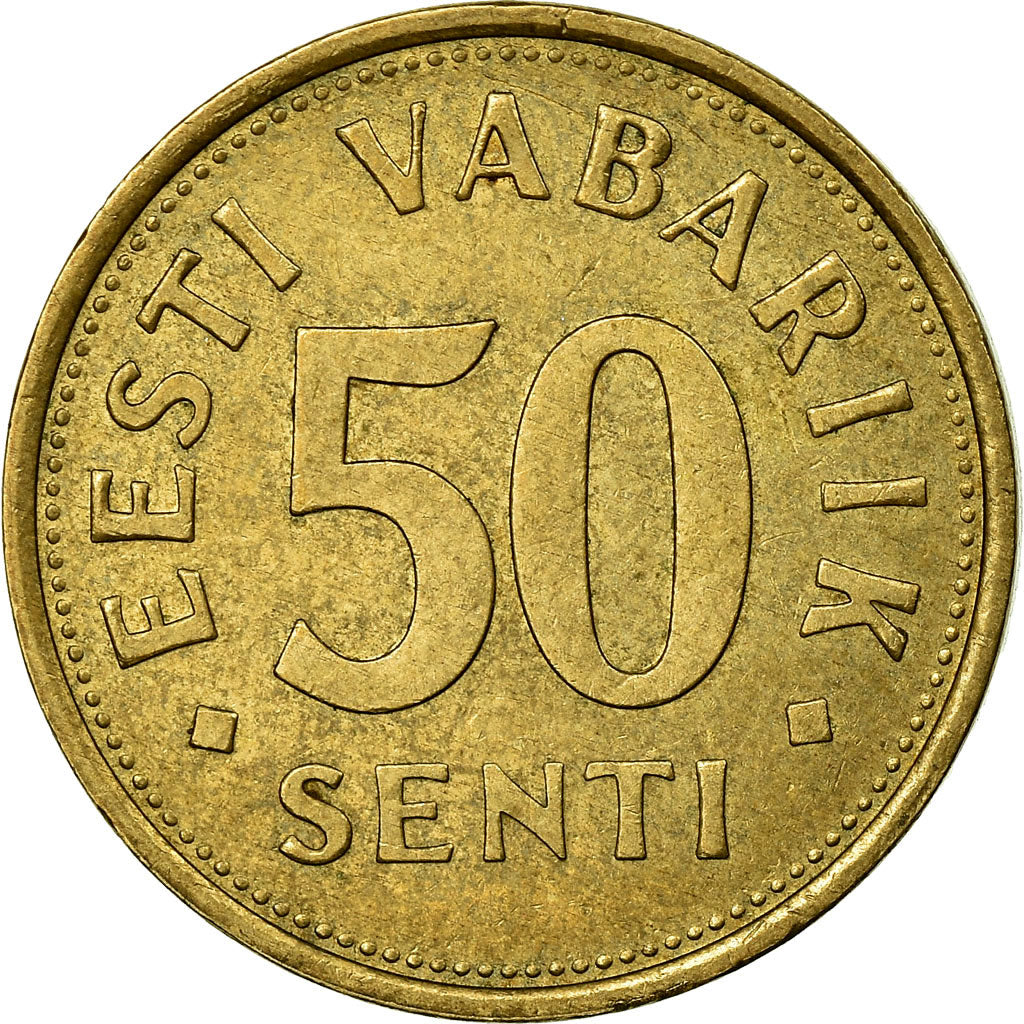 Moneda, Estonia, 50 Senti, 2004, BC+, Aluminio - bronce, KM:24