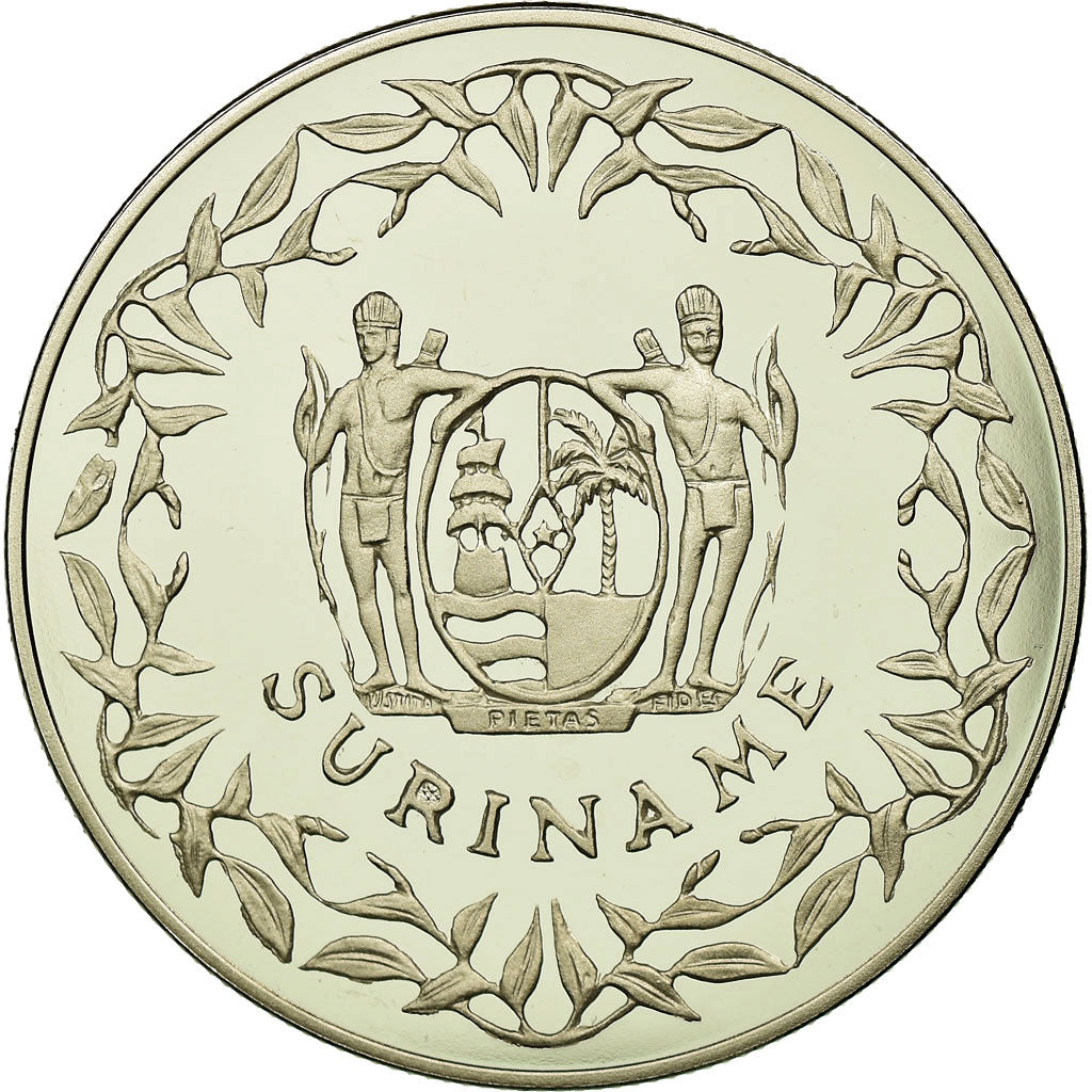 Moneta, Surinam, 100 Guilder, 1996, MS(65-70), Miedź-Nikiel, KM:47