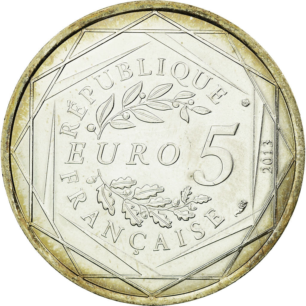 France, 5 Euros, 2013, Fraternité, MS(60-62), Silver, Gadoury:EU647