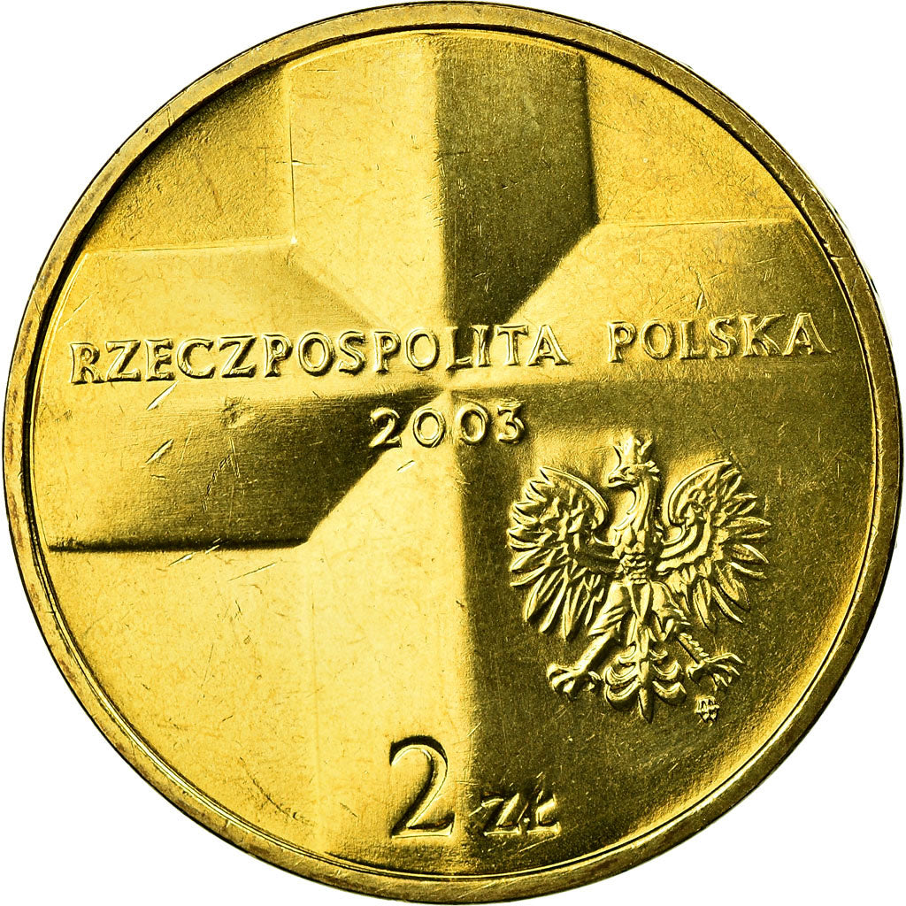 Coin, Poland, 2 Zlote, 2003, Warsaw, MS(63), Brass, KM:465