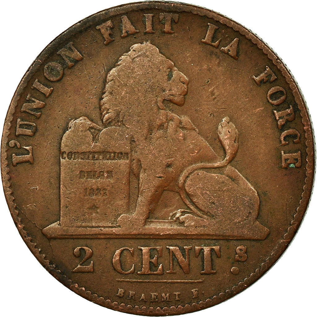 Coin, Belgium, Leopold I, 2 Centimes, 1856, VF(20-25), Copper, KM:4.2