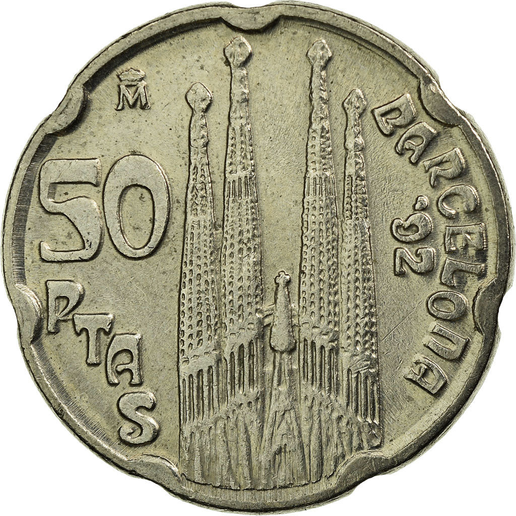 Coin, Spain, Juan Carlos I, 50 Pesetas, 1992, Madrid, AU(55-58), Copper-nickel