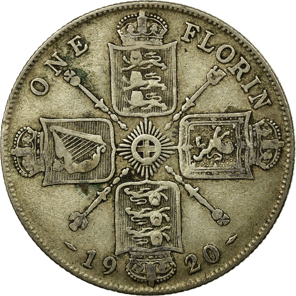 Coin, Great Britain, George V, Florin, Two Shillings, 1920, VF(30-35), Silver
