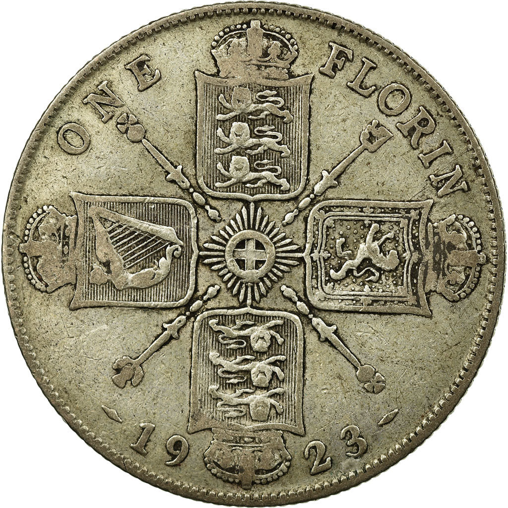 Coin, Great Britain, George V, Florin, Two Shillings, 1923, VF(20-25), Silver