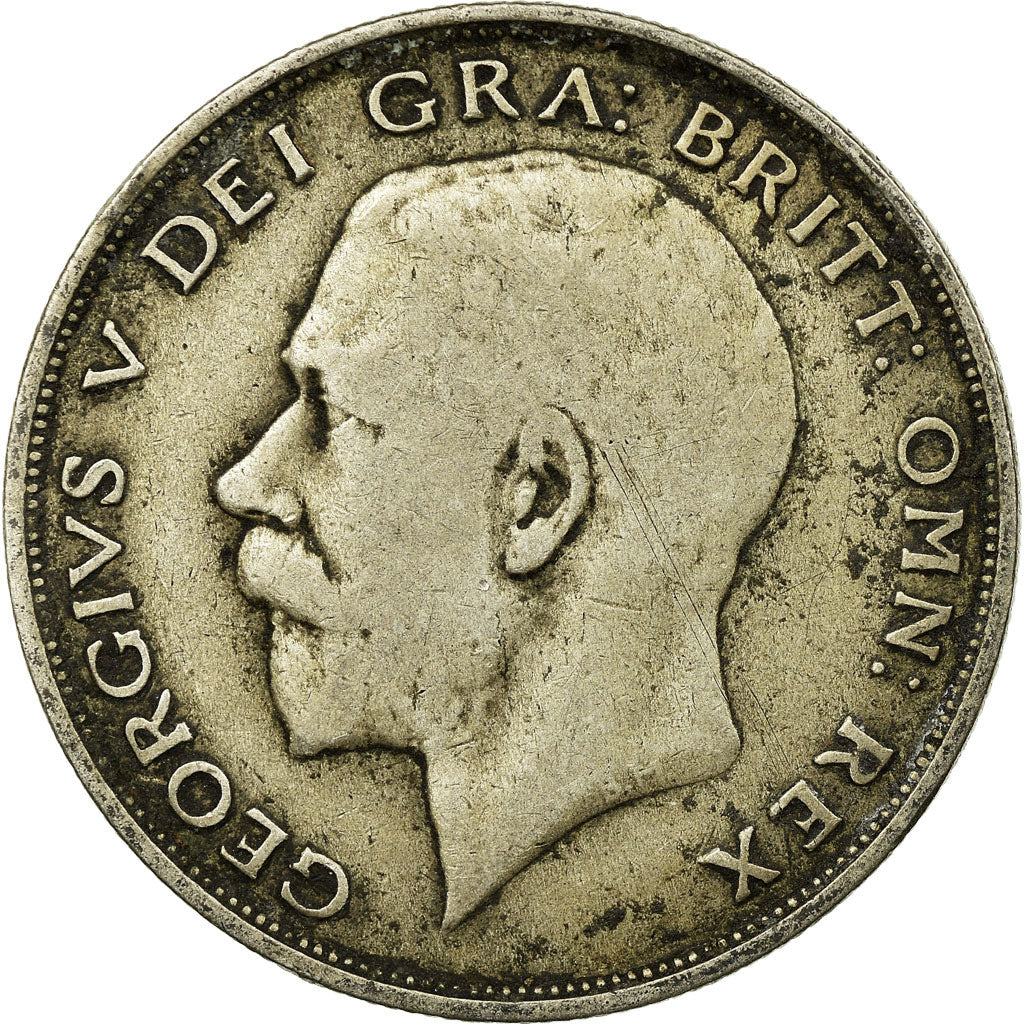 Coin, Great Britain, George V, 1/2 Crown, 1921, VF(20-25), Silver, KM:818.1a