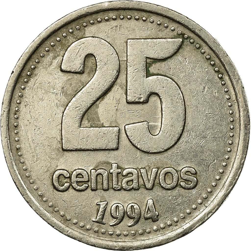 Coin, Argentina, 25 Centavos, 1994, VF(30-35), Copper-nickel, KM:110a