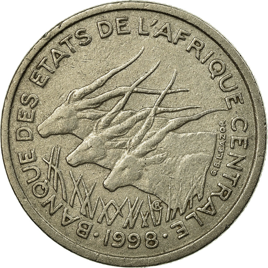 Moneda, Estados del África central, 50 Francs, 1998, Paris, MBC, Níquel, KM:11