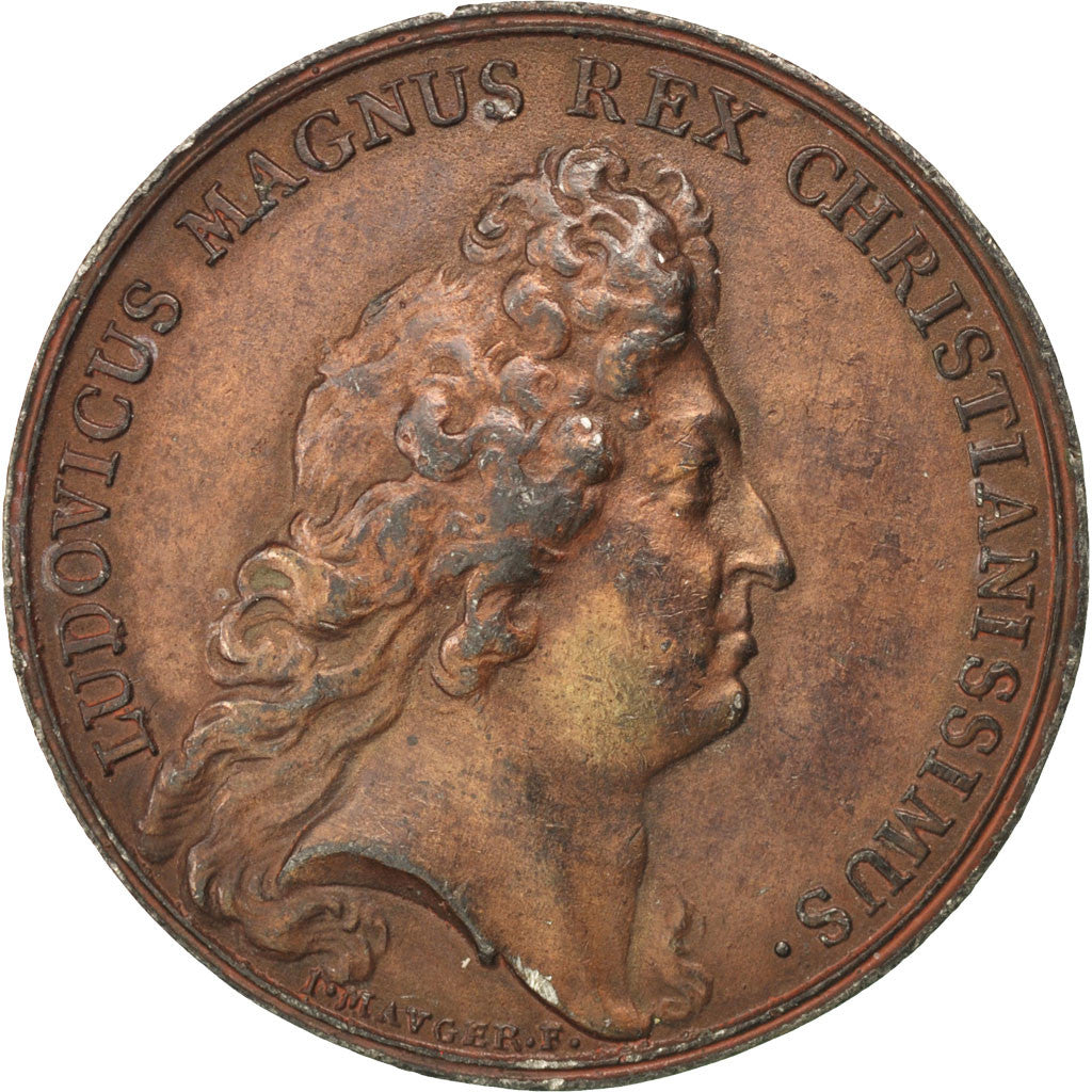 Francia, Medal, Louis XIV, Politics, Society, War, Mauger, MB+, Stagno