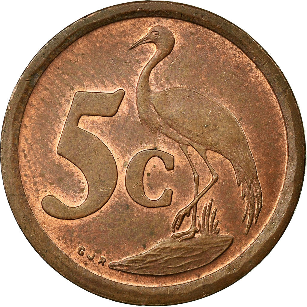 Moneta, Południowa Afryka, 5 Cents, 1992, EF(40-45), Miedź platerowana stalą