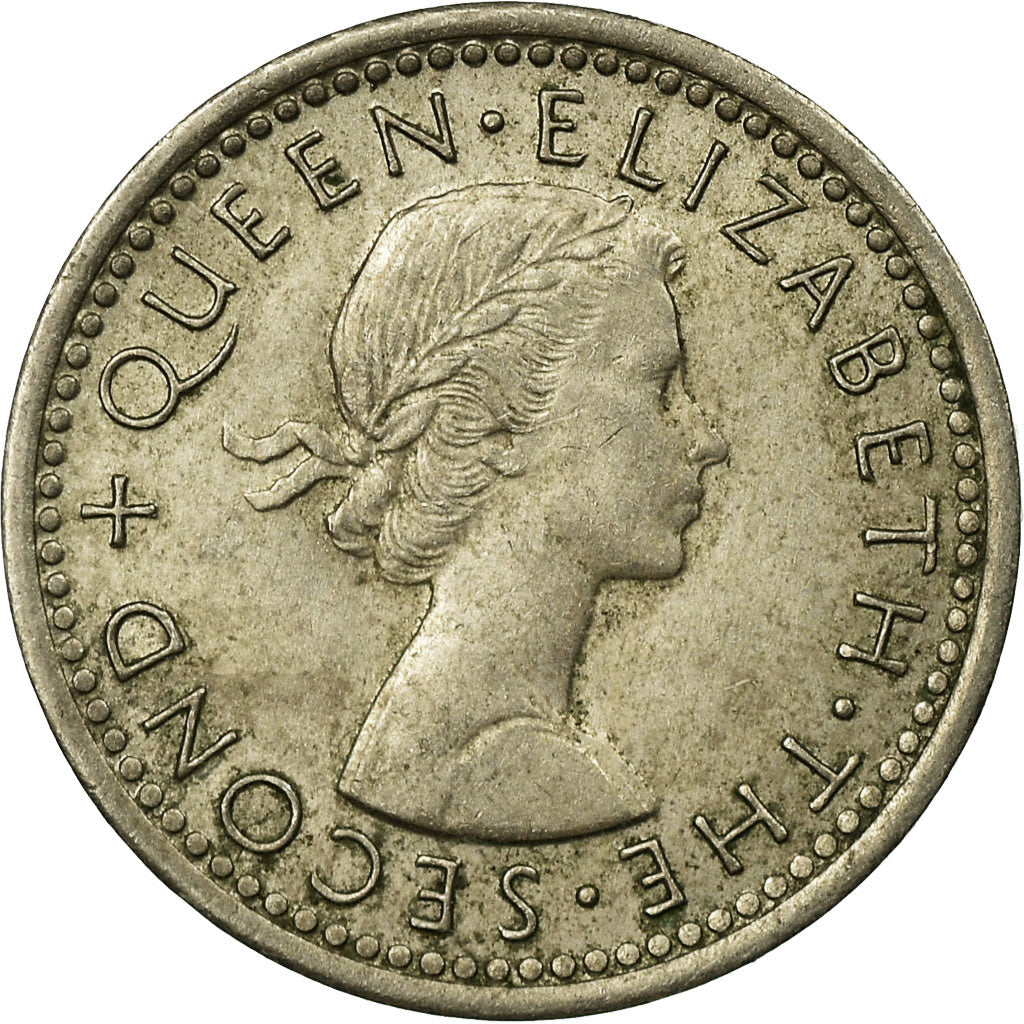 Moeda, Nova Zelândia, Elizabeth II, 3 Pence, 1965, VF(30-35), Cobre-níquel