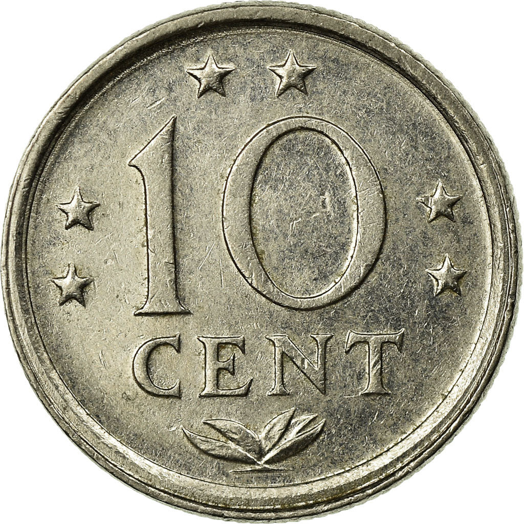 Moneda, Antillas holandesas, Juliana, 10 Cents, 1985, MBC, Níquel, KM:10