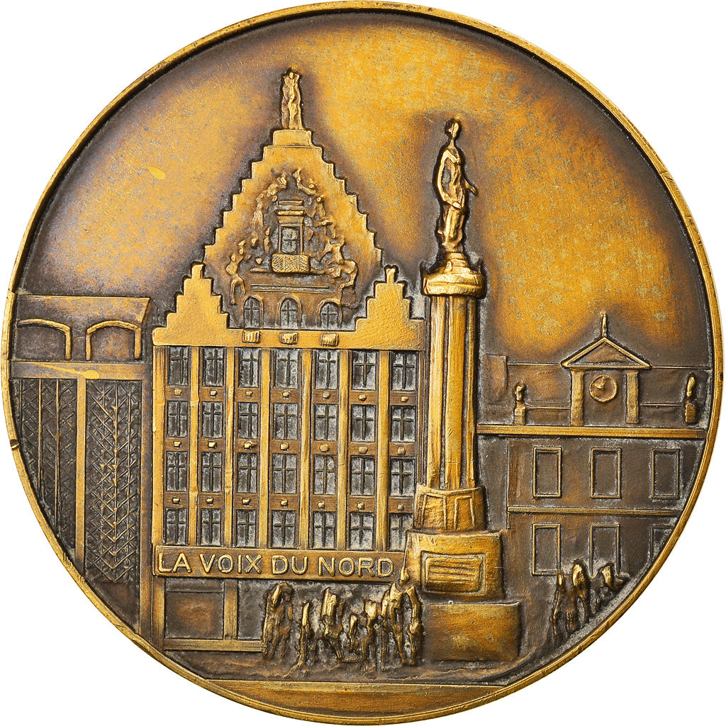 France, Médaille, 50 Ans du Journal La Voix du Nord, 1994, TTB+, Bronze