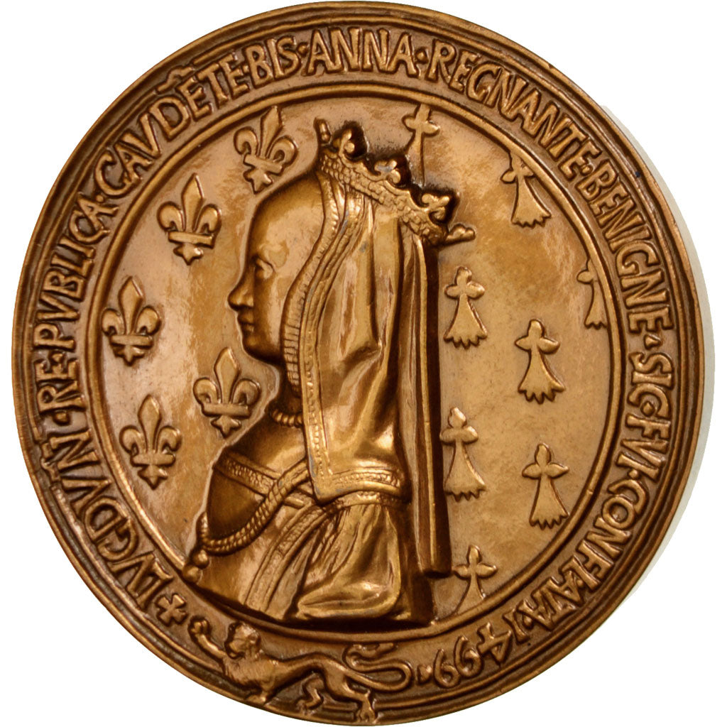 France, Medal, Louis XII et Anne de Bretagne à Lyon, n.d., Bronze, MS(60-62)