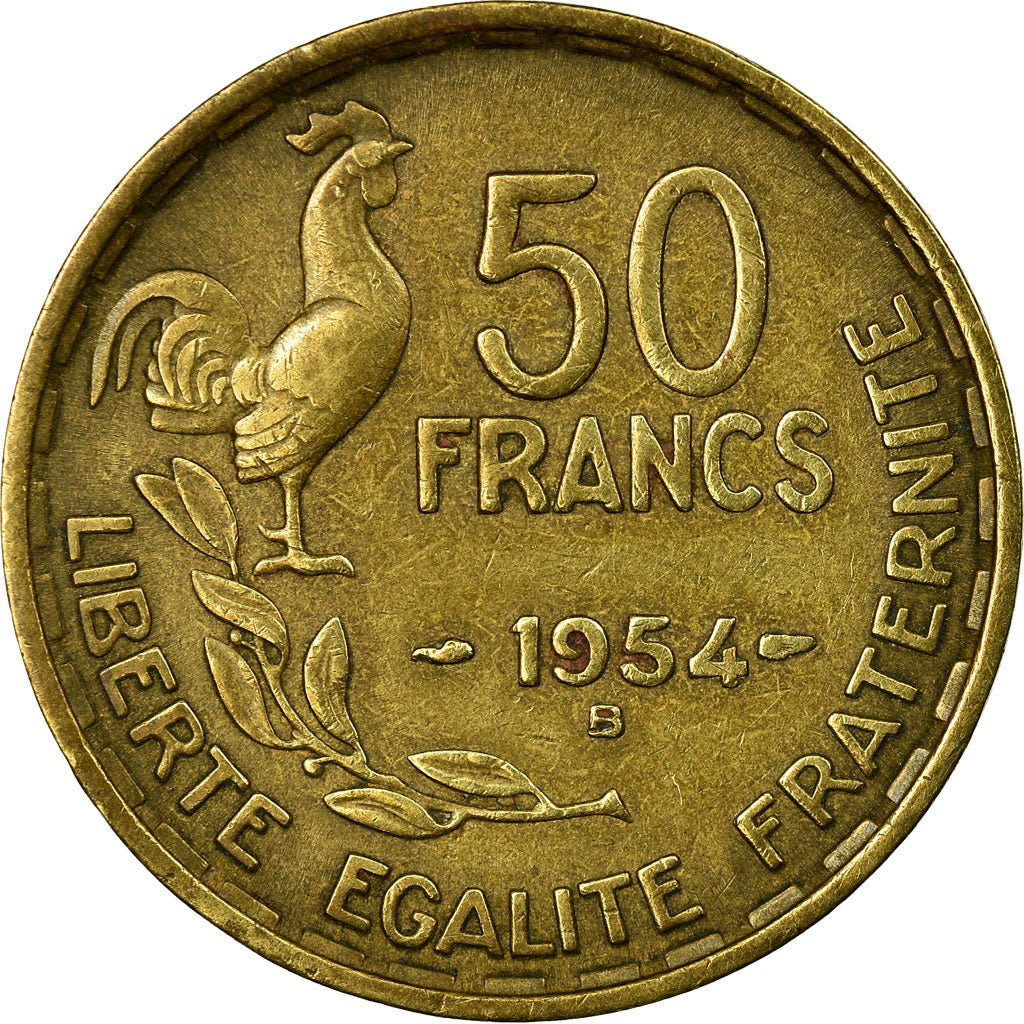Münze, Frankreich, Guiraud, 50 Francs, 1954, Beaumont - Le Roger, S+