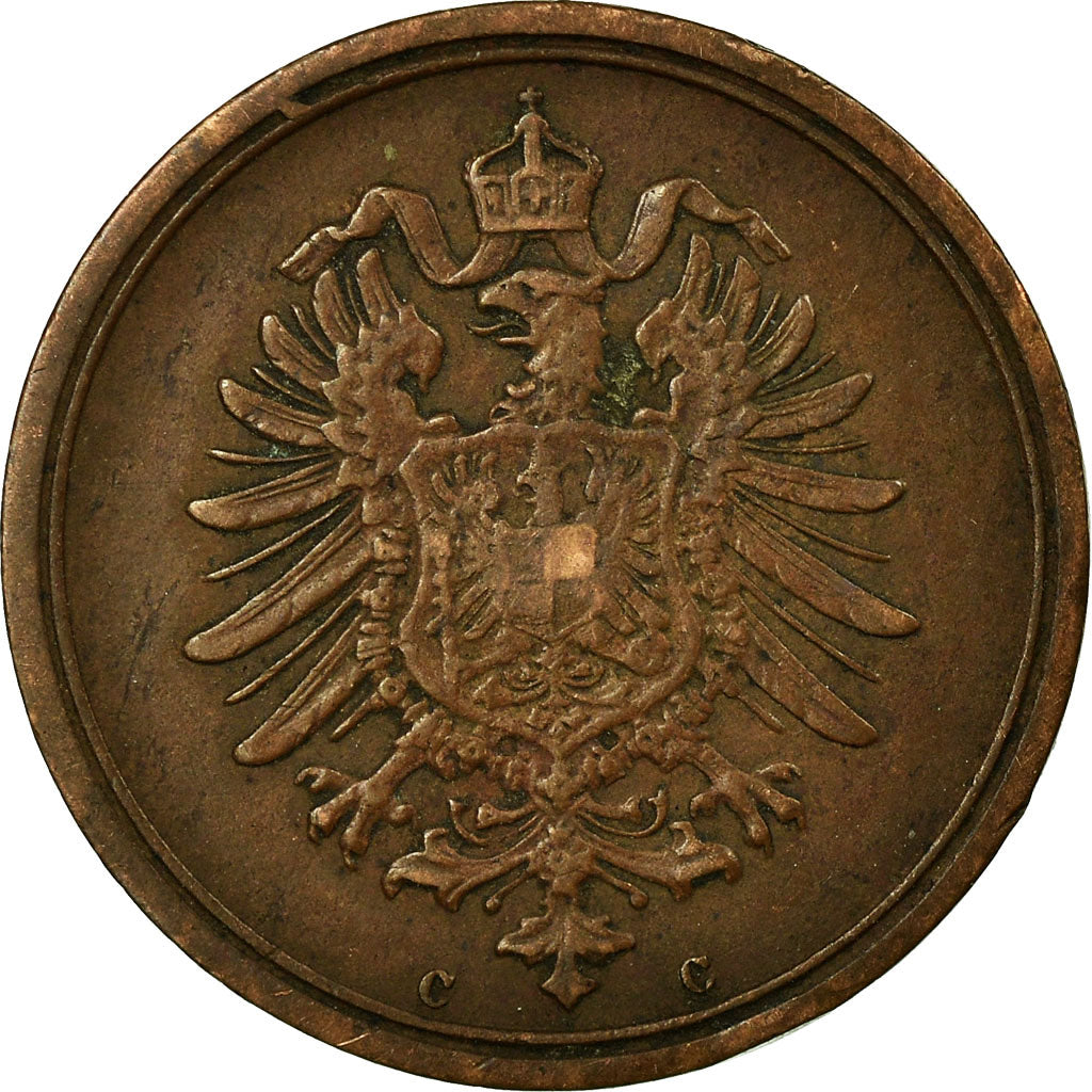 Coin, GERMANY - EMPIRE, Wilhelm I, Pfennig, 1874, Frankfurt, EF(40-45), Copper