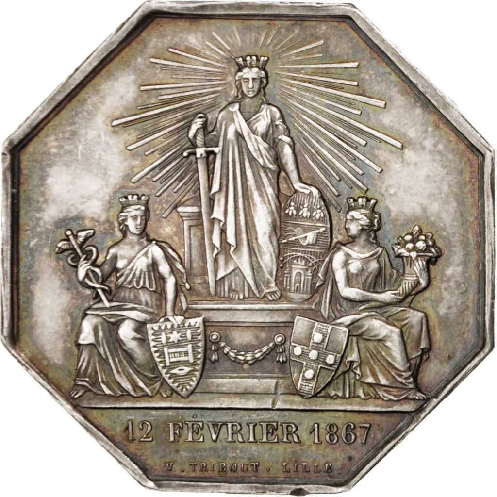 France, Token, Second Empire, Assurances, L'Union Générale du Nord, 1867
