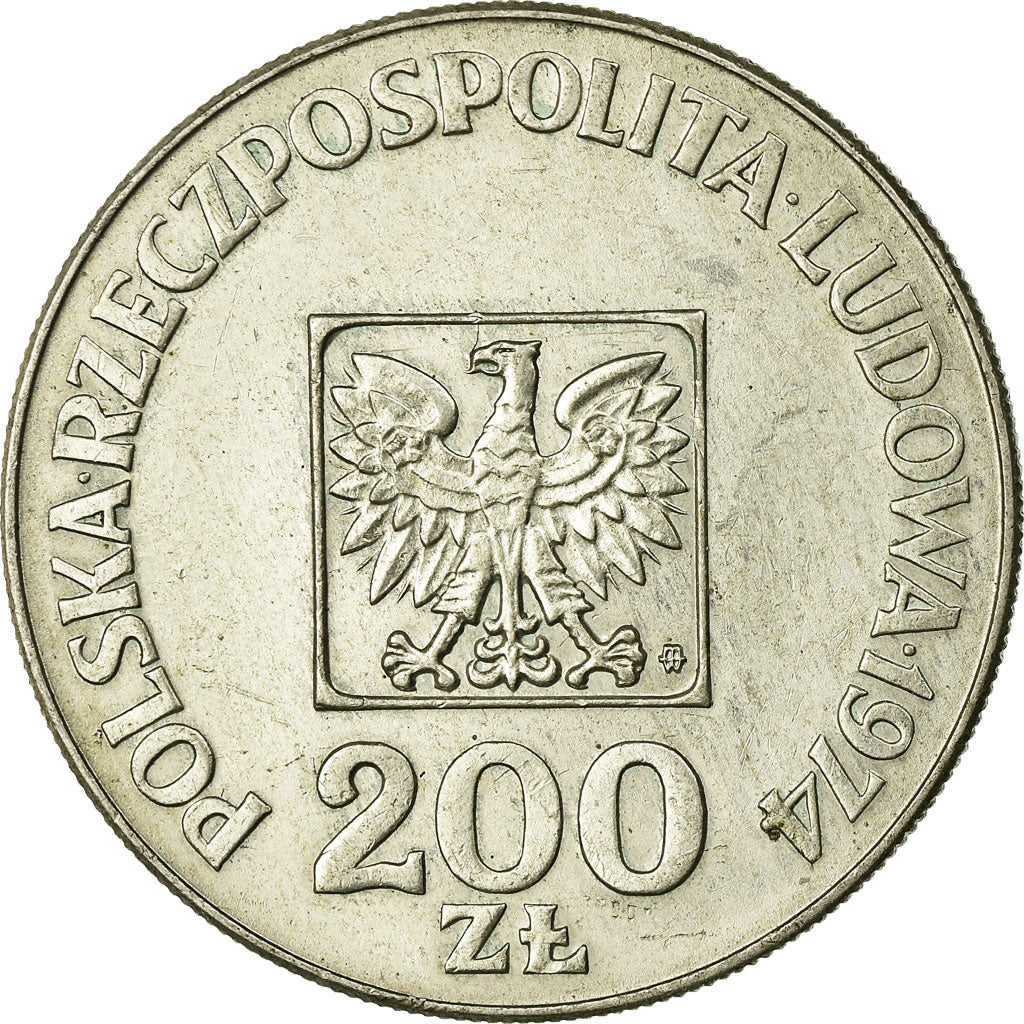 Coin, Poland, 200 Zlotych, 1974, Warsaw, EF(40-45), Silver, KM:72