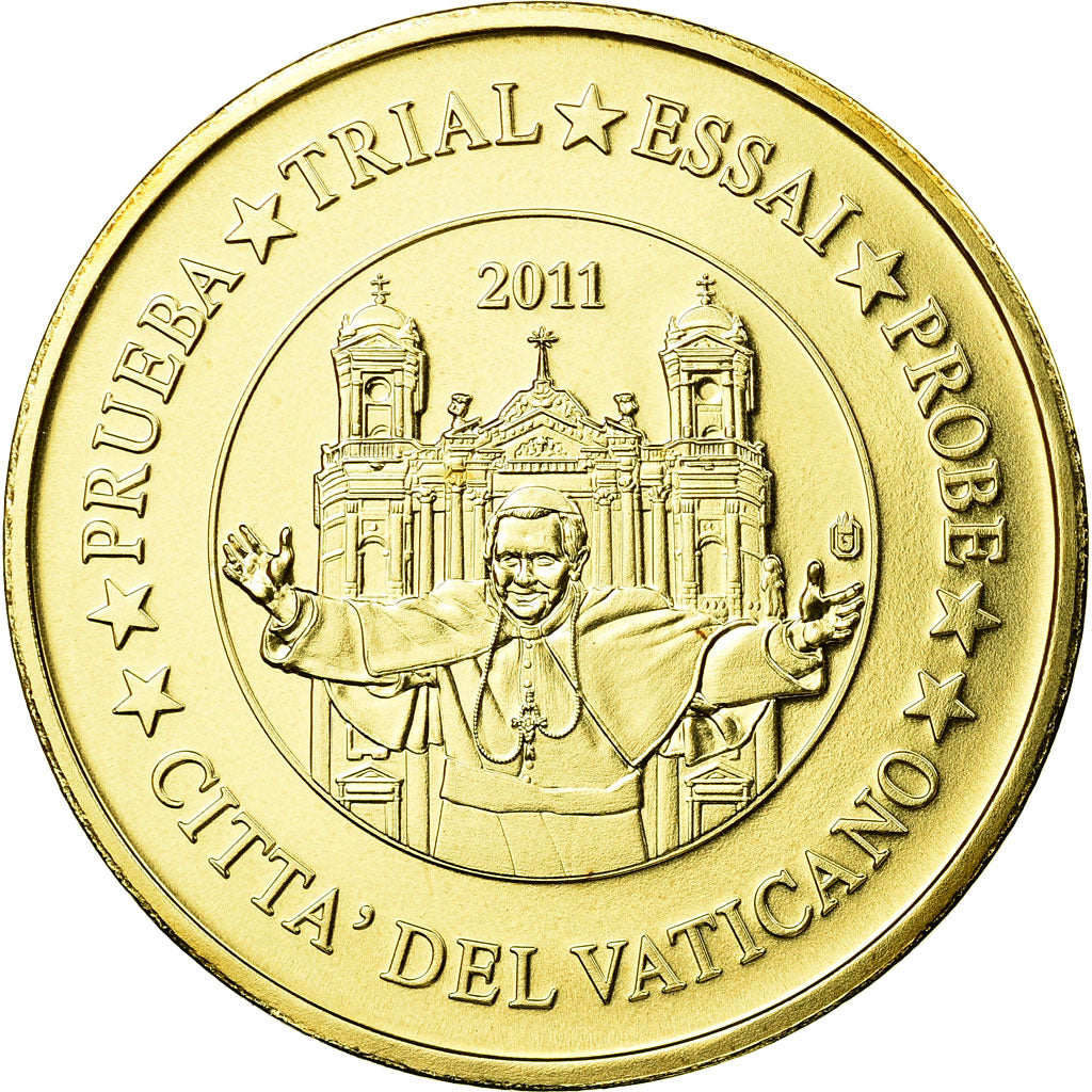 Vatican, Medal, 50 C, Essai-Trial Benoit XVI, 2011, MS(63), Brass