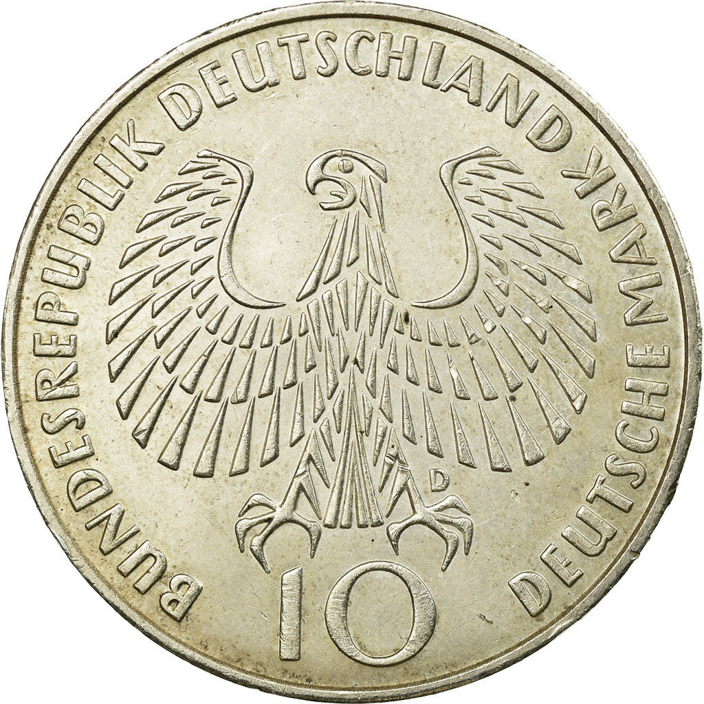 Moneta, Niemcy - RFN, 10 Mark, 1972, Munich, EF(40-45), Srebro, KM:135