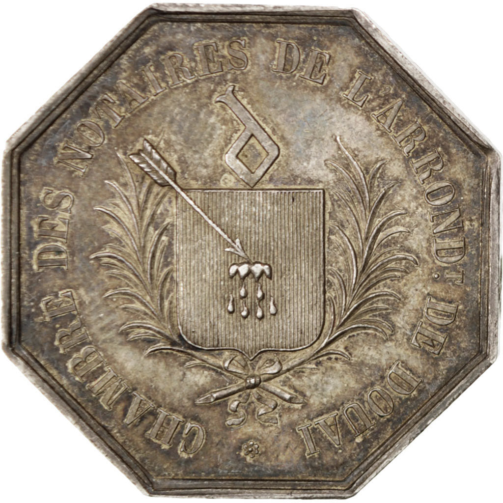 France, Token, Notary, Politics, Society, War, AU(55-58), Silver, Lerouge:120