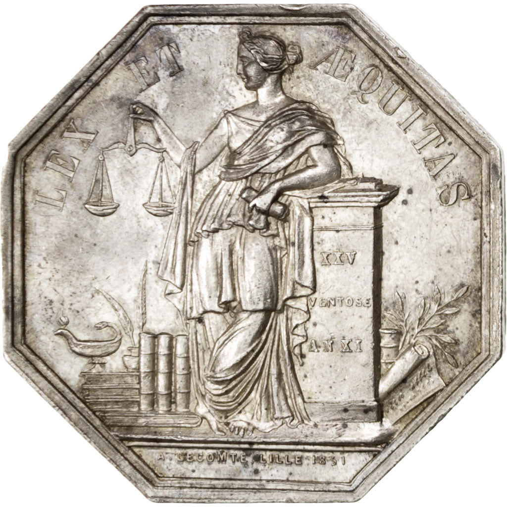 Frankreich, Token, Notary, Politics, Society, War, VZ, Silber, Lerouge:120