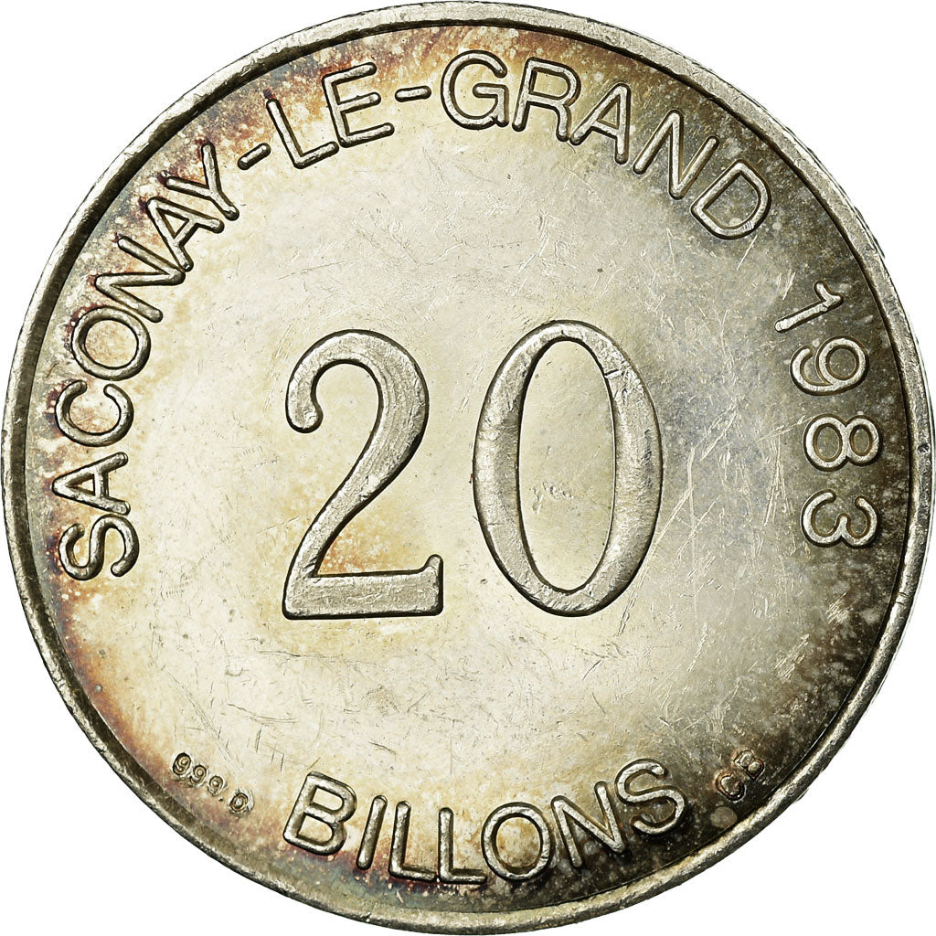Szwajcaria, 20 billons, Saconay-le-Grand -, 1983, EF(40-45), Srebro