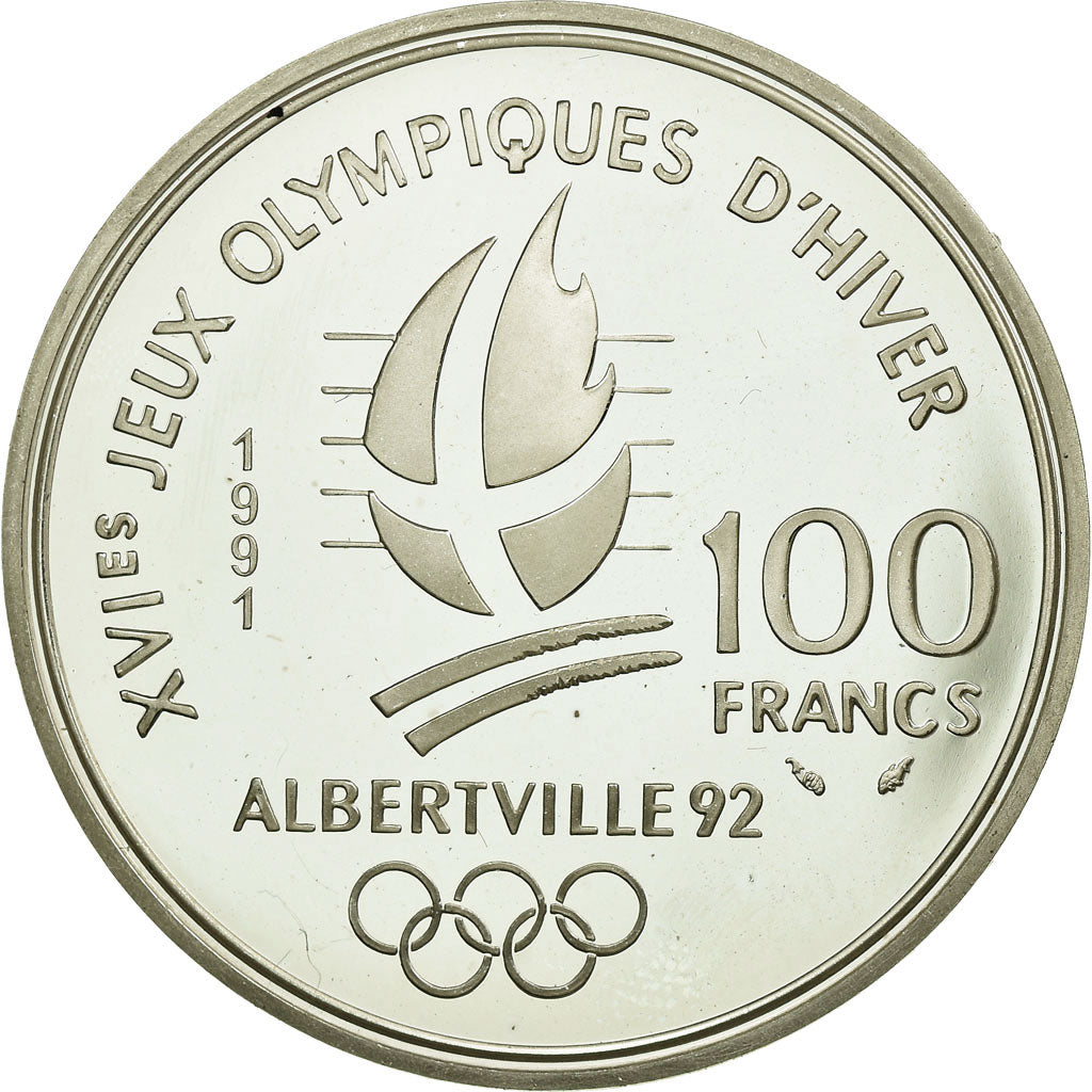 Moneta, Francja, 100 Francs, 1991, Paris, MS(63), Srebro, KM:993, Gadoury:C16