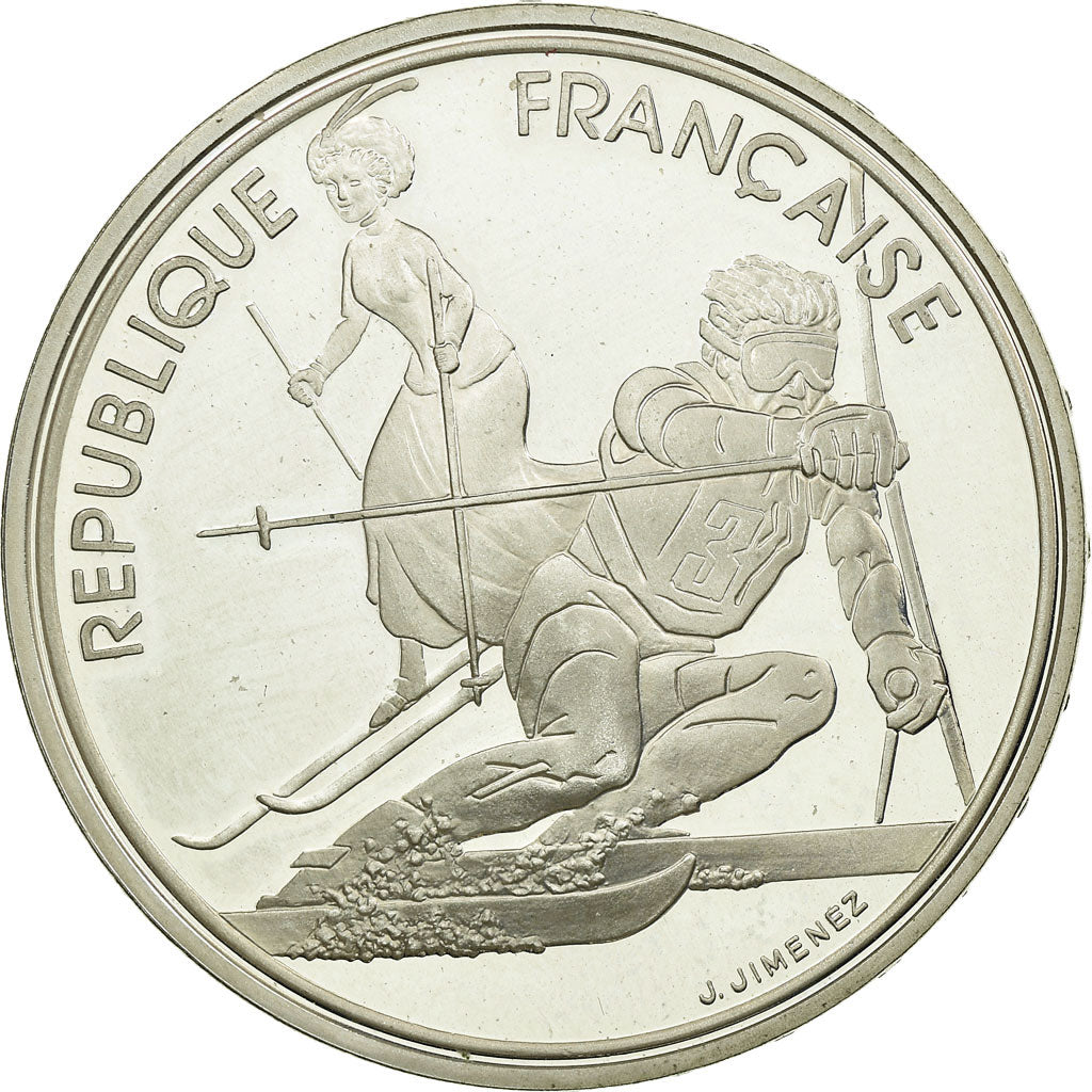 Moneta, Francja, 100 Francs, 1990, MS(60-62), Srebro, KM:983, Gadoury:C13