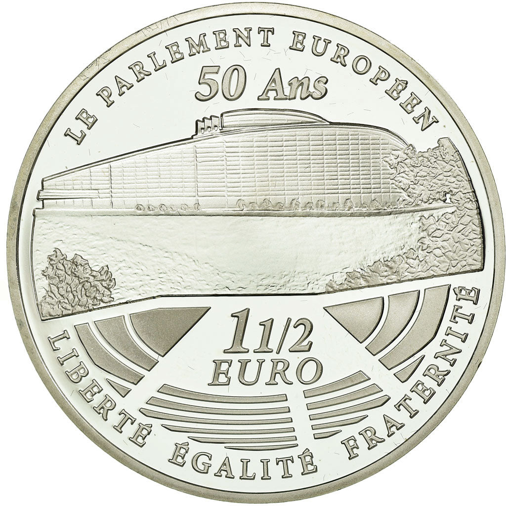 France, 1-1/2 Euro, 2008, MS(65-70), Silver, KM:1532