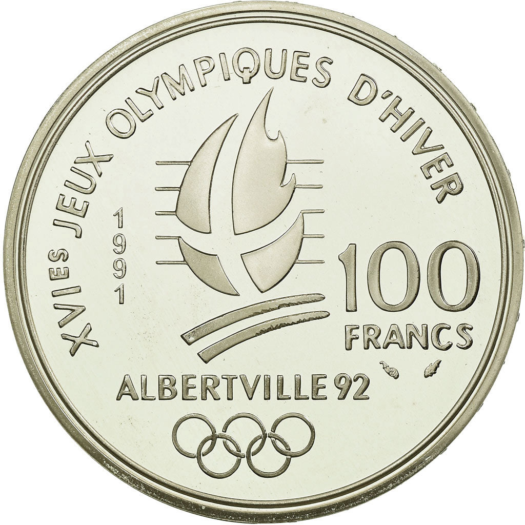 Moneta, Francja, 100 Francs, 1991, MS(65-70), Srebro, KM:993, Gadoury:C16
