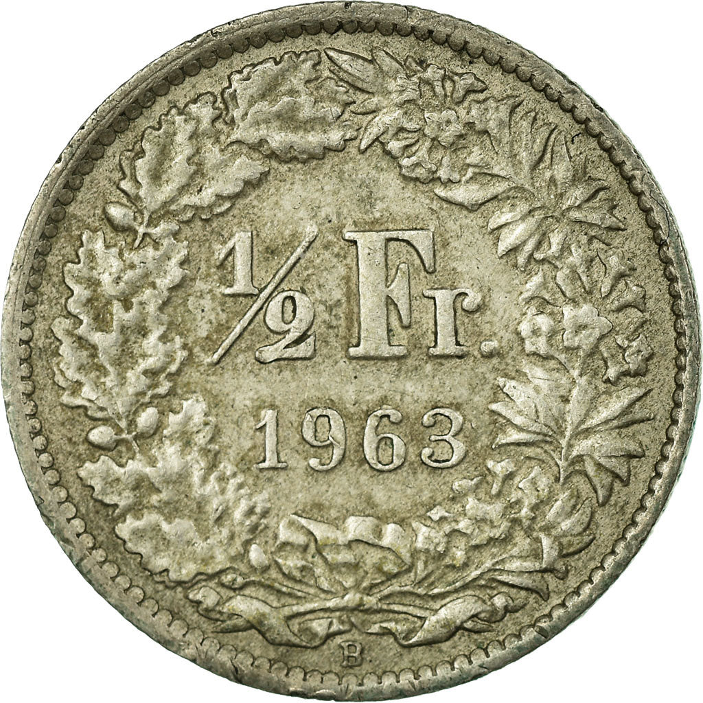 Coin, Switzerland, 1/2 Franc, 1963, Bern, VF(30-35), Silver, KM:23
