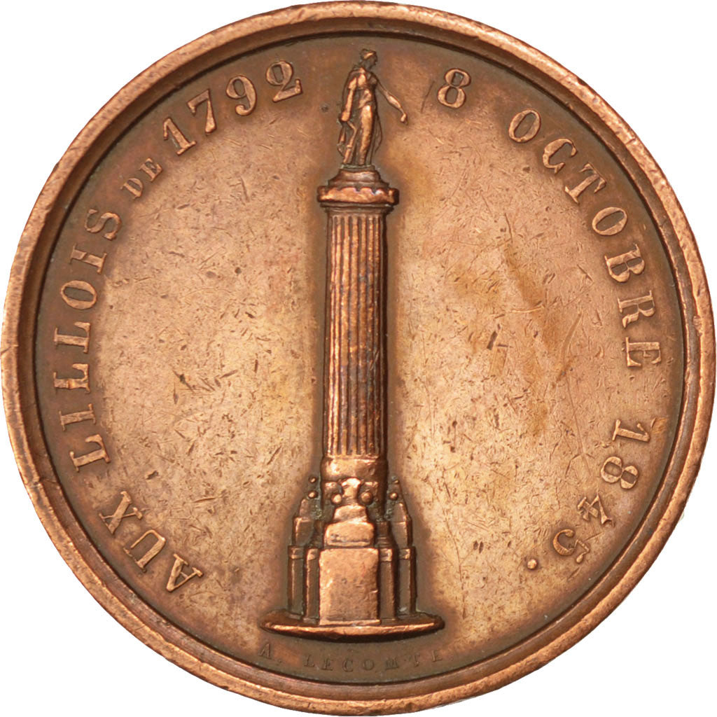 France, Medal, Louis Philippe I, Politics, Society, War, TTB+, Cuivre