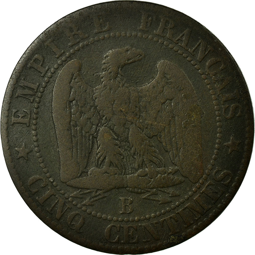 Monnaie, France, Napoleon III, Napoléon III, 5 Centimes, 1854, Rouen, B+