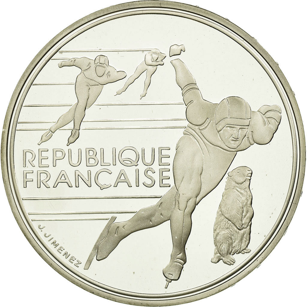 Moneta, Francja, 100 Francs, 1990, MS(65-70), Srebro, KM:980, Gadoury:C7