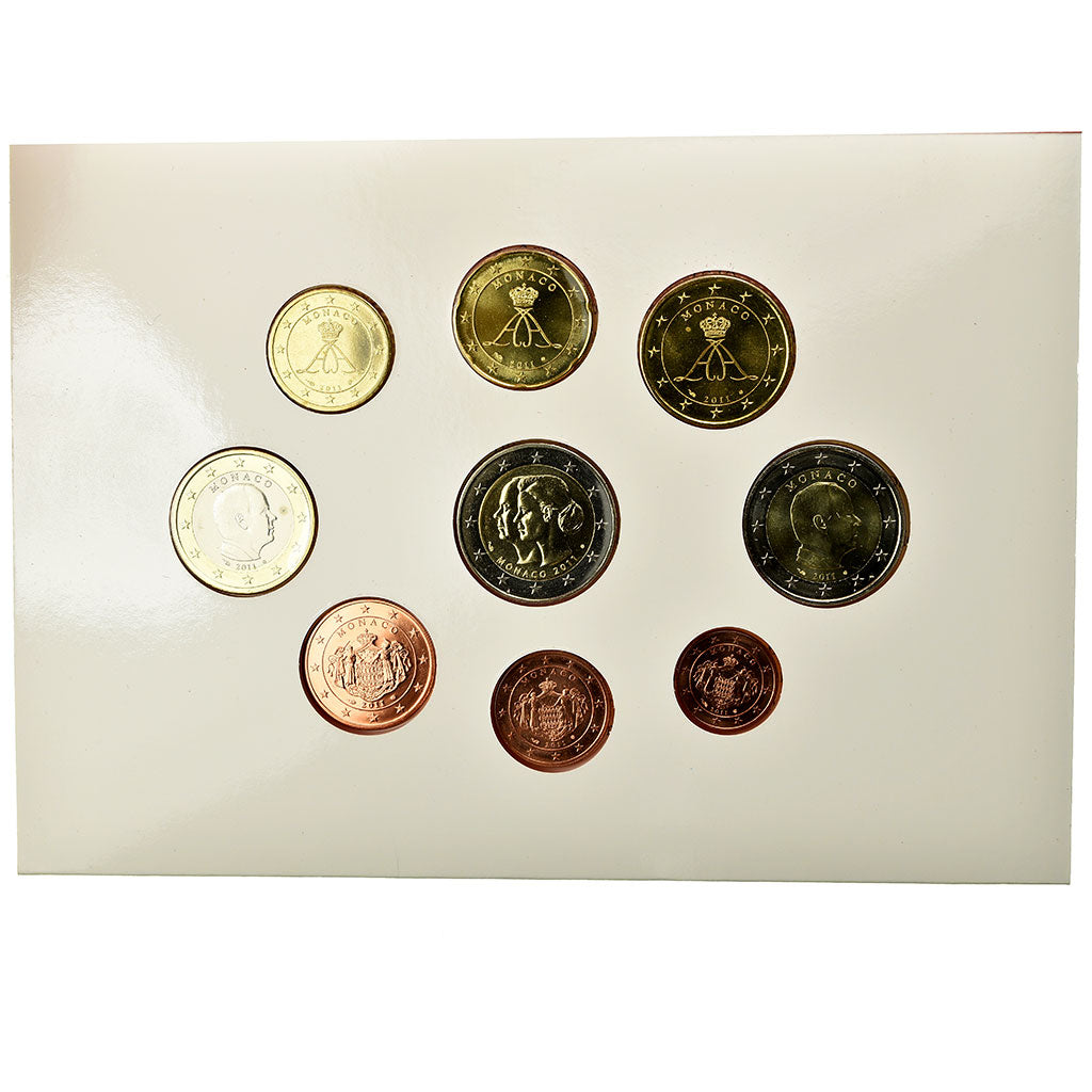 Monaco, Albert II, Coffret 1c. à 2€, mariage princier, BU, 2011, MDP, N.C.
