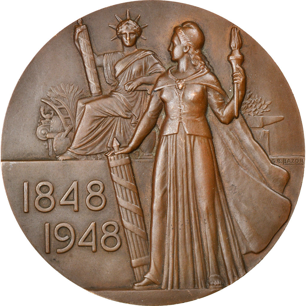 France, Médaille, Centenaire de l'Abolition de l'Esclavage, 1948, Bazor, SUP+
