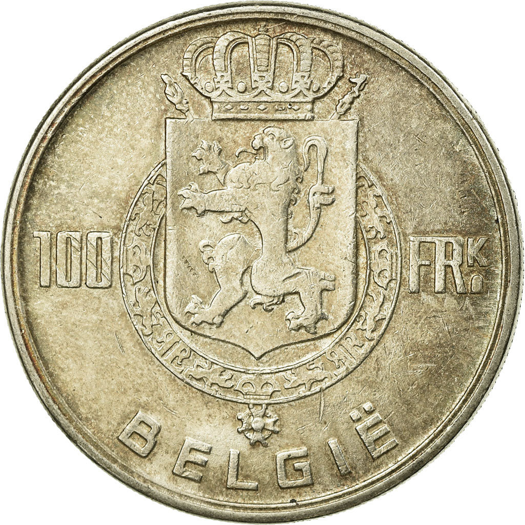 Coin, Belgium, 100 Francs, 100 Frank, 1951, EF(40-45), Silver, KM:139.1