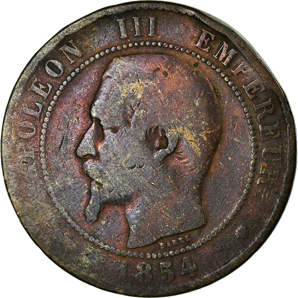 Monnaie, France, Napoleon III, Napoléon III, 10 Centimes, 1854, Marseille, B+