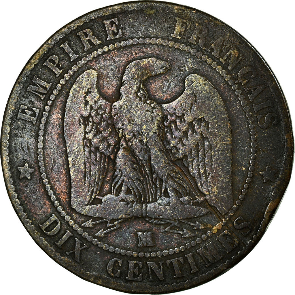 Monnaie, France, Napoleon III, Napoléon III, 10 Centimes, 1854, Marseille, B+