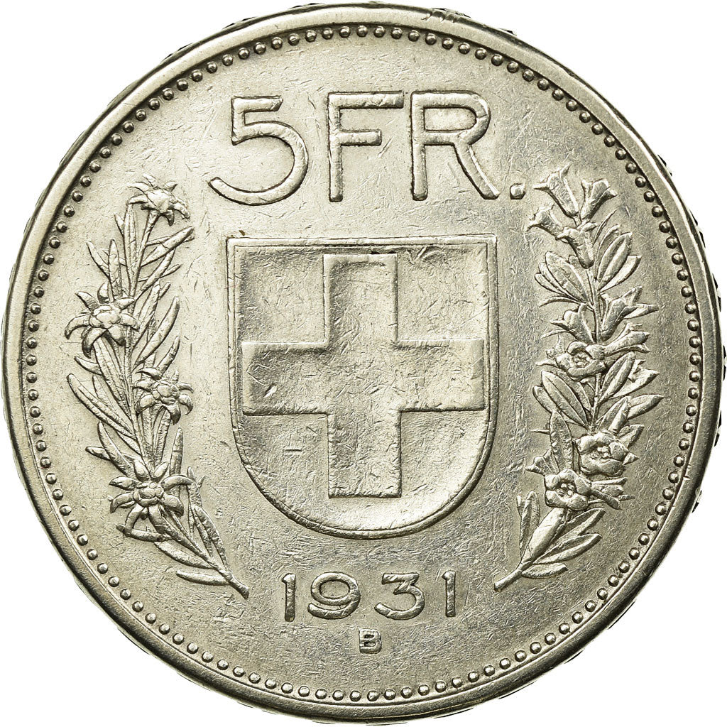 Moneta, Svizzera, 5 Francs, 1931, Bern, BB, Argento, KM:40