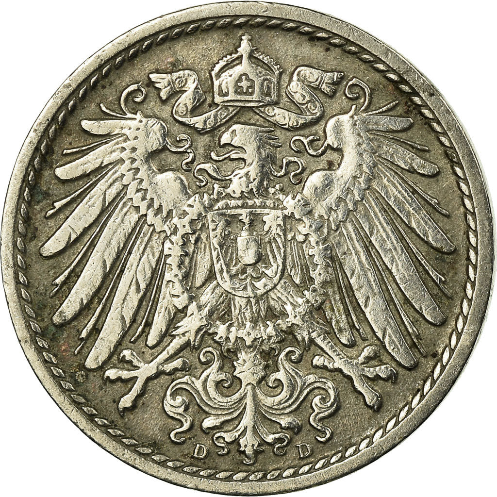 Moeda, ALEMANHA - IMPÉRIO, Wilhelm II, 5 Pfennig, 1908, Munich, EF(40-45)